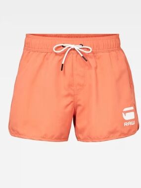 G-Star Raw Originals Coral Orange Carnic Swim Trunks with Logo Size Small